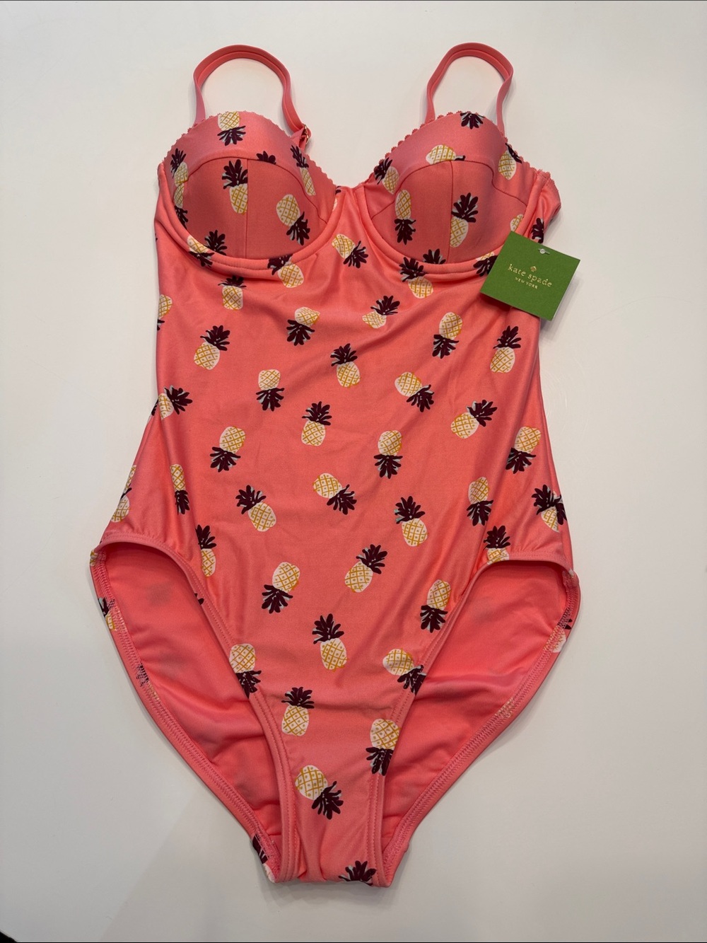 kate spade Coral Pineapple Print One-Piece Swimsuit